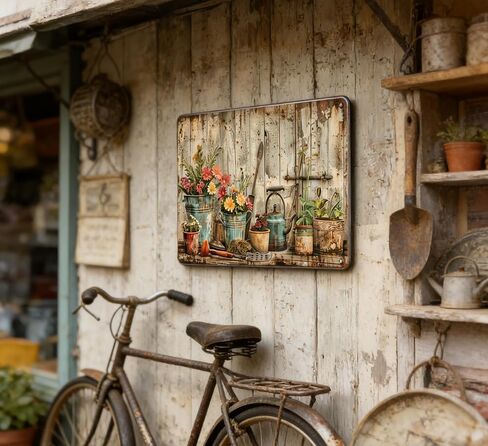 Vintage Flower Garden Metal Sign Rustic Farmhouse Daisy Floral Wildflowers Tin Signs Still Life Gardening Aluminum Wall art for Home Garden Patio Farm Yard Bar Bathroom Decor 8x12 Inch in Saudi Arabia