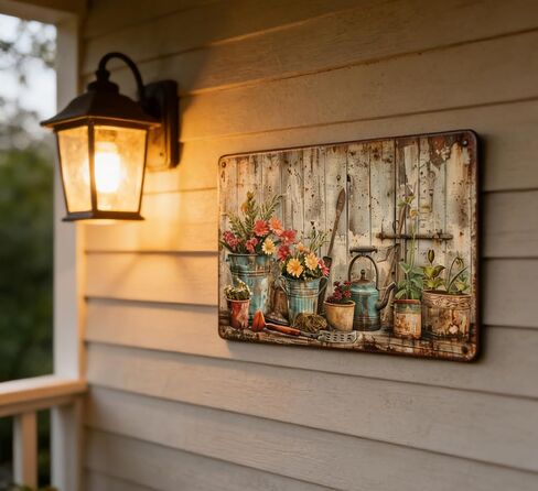Vintage Flower Garden Metal Sign Rustic Farmhouse Daisy Floral Wildflowers Tin Signs Still Life Gardening Aluminum Wall art for Home Garden Patio Farm Yard Bar Bathroom Decor 8x12 Inch in Saudi Arabia