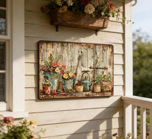 Vintage Flower Garden Metal Sign Rustic Farmhouse Daisy Floral Wildflowers Tin Signs Still Life Gardening Aluminum Wall art for Home Garden Patio Farm Yard Bar Bathroom Decor 8x12 Inch in Saudi Arabia
