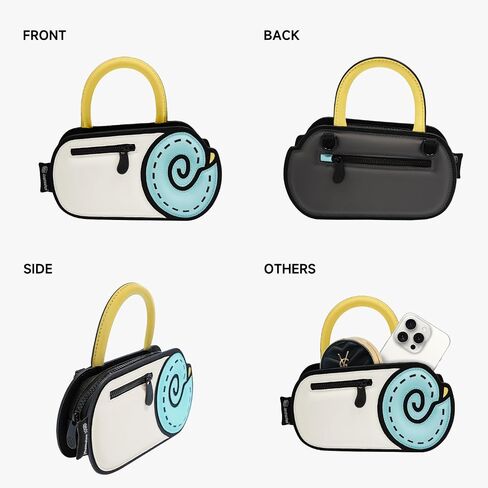 2D Cartoon Crossbody Bag (Rollie) - Fun Pop Art, Trendy Cross Body Shoulder Bags for Women, Senor Year, for Daily and Travel in Kuwait