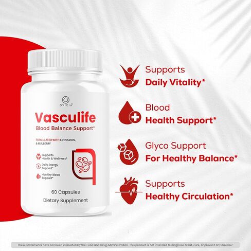 Vasculife Capsules - Official Vascu Life Support Pills Advanced Formula with All Natural Ingredients, Premium Maximum Strength for Wellness & Overall Health Support, 60 Capsules for 1 Month in Saudi Arabia