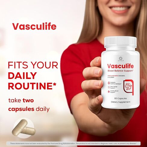 Vasculife Capsules - Official Vascu Life Support Pills Advanced Formula with All Natural Ingredients, Premium Maximum Strength for Wellness & Overall Health Support, 60 Capsules for 1 Month in Saudi Arabia