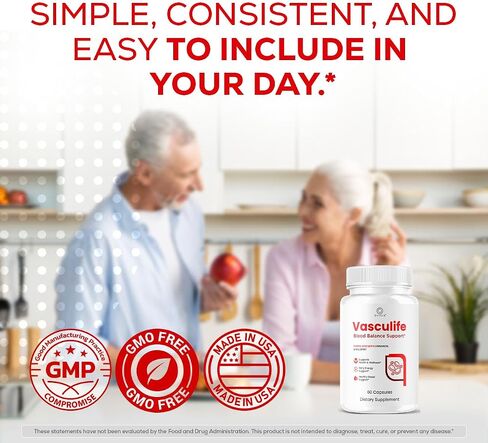 Vasculife Capsules - Official Vascu Life Support Pills Advanced Formula with All Natural Ingredients, Premium Maximum Strength for Wellness & Overall Health Support, 60 Capsules for 1 Month in Saudi Arabia
