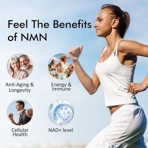 مكمل NMN الرائع - مع كيرسيتين، TMG وريسفيراترول | كبسولات نباتية للاستخدام الغذائي اليومي، 60 كبسولة in Kuwait