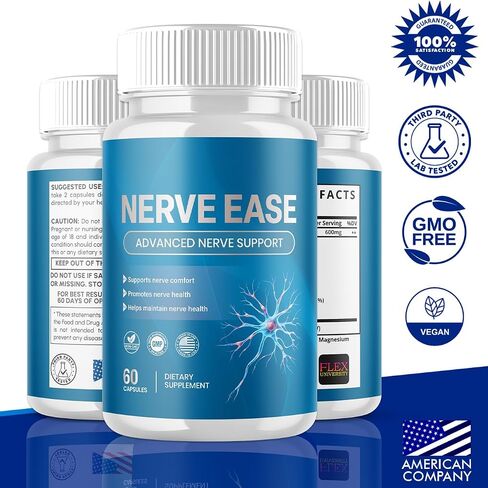 (2 Pack) Nerve Ease Capsules, NerveEase Pills with All Natural Ingredients, Advanced Overall Health and Wellness Vitamin Supplement Formula for Maximum Strength Multivitamins Support (120 Capsules) in Saudi Arabia