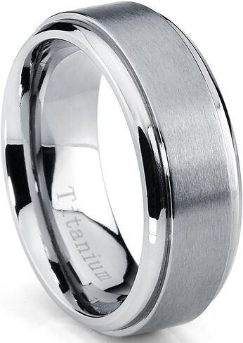 Metal Masters 8MM High Polish, Matte Finish Men's Titanium Ring Wedding Band Sizes 7 to 15 in Saudi Arabia