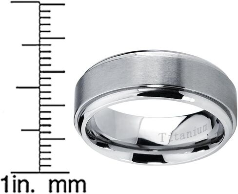 Metal Masters 8MM High Polish, Matte Finish Men's Titanium Ring Wedding Band Sizes 7 to 15 in Saudi Arabia