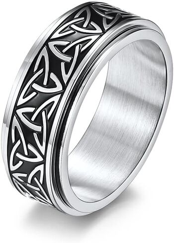 Stainless Steel Anxiety Ring Celtic Knot Spinner Ring for Men Women Fidget Rings Stress Relieving Tool Jewelry for Anxiety in Saudi Arabia