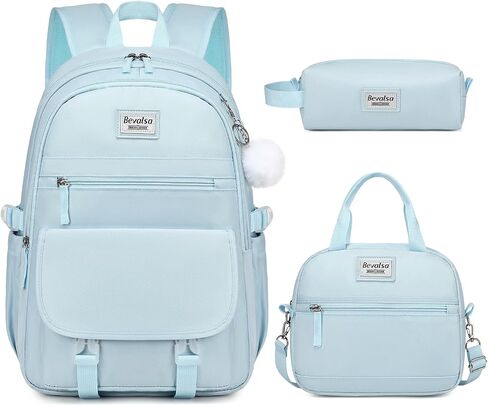 Bevalsa Backpack for Girls, School Backpacks for Girls, Kids Backpack with Lunch Box & Pencil Pouch for Teens Girl Kids Elementary Middle High School College Student Bookbag Daypack in Saudi Arabia