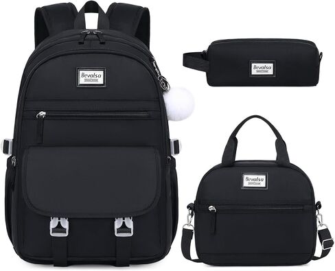 Bevalsa Backpack for Girls, School Backpacks for Girls, Kids Backpack with Lunch Box & Pencil Pouch for Teens Girl Kids Elementary Middle High School College Student Bookbag Daypack in Saudi Arabia