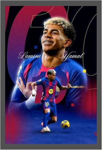 XIHOO Lamine Yamal Poster Soccer Player Posters for Room Bedroom Aesthetic Home Decor Unframe Wall Art Print Silk Canvas Poster 11x17in 28x43cm in Saudi Arabia