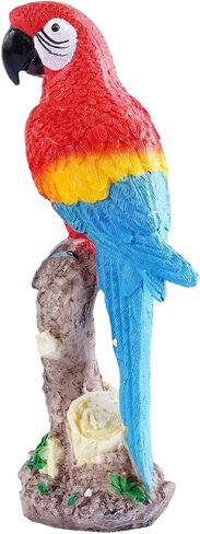 Resin Parrot Statue Fake Bird Tropical Decor Macaw Figurine for Tiki Bar Accessories Pool Decorations Outdoor Patio Paradise Garden Poolside Lanai and Indoor Desktop Display in Saudi Arabia