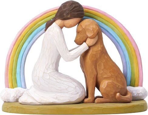 Rainbow Bridge Dog Memorial Figurine | Dog Memorial Gift for Loss of Dog, Loss of Dog Sympathy Gift, Hand-Painted Resin in Kuwait