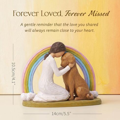 Rainbow Bridge Dog Memorial Figurine | Dog Memorial Gift for Loss of Dog, Loss of Dog Sympathy Gift, Hand-Painted Resin in Kuwait