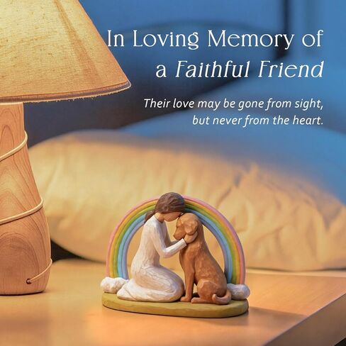 Rainbow Bridge Dog Memorial Figurine | Dog Memorial Gift for Loss of Dog, Loss of Dog Sympathy Gift, Hand-Painted Resin in Kuwait