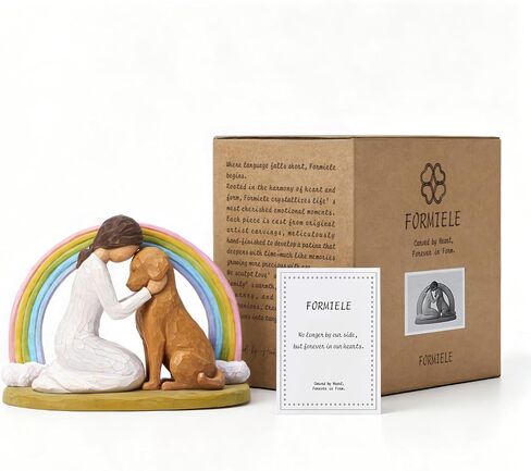Rainbow Bridge Dog Memorial Figurine | Dog Memorial Gift for Loss of Dog, Loss of Dog Sympathy Gift, Hand-Painted Resin in Kuwait