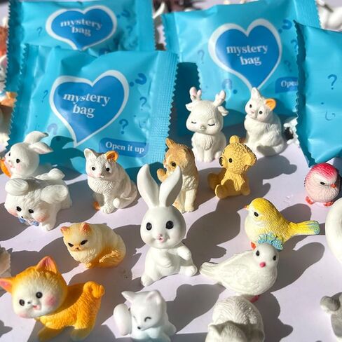 10 Pcs Large Mystery Bag Mini Resin Animals Figurines,Surprise Gifts for Women, Precise Craftsmanship Blind Bags for Terrarium Garden Micro Landscape Aquarium Potted Decoration in Kuwait