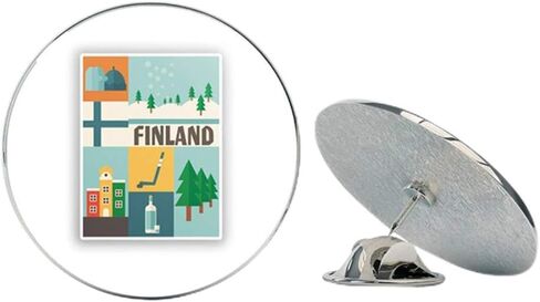 Finland Round Metal 0.75" Lapel Pin Hat Shirt Pin Tie Tack Pinback in Saudi Arabia