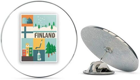 Finland Round Metal 0.75" Lapel Pin Hat Shirt Pin Tie Tack Pinback in Saudi Arabia