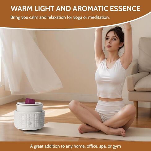 Ceramic Candle Warmer and Wax Melt Warmer with 1 PC Silicone Liner,4-in-1 Electric Warmer for Jar Candle Wax Cube Essential Oil Coffee, Ideal Gift for Home Office Kitchen（Waffle） in Saudi Arabia