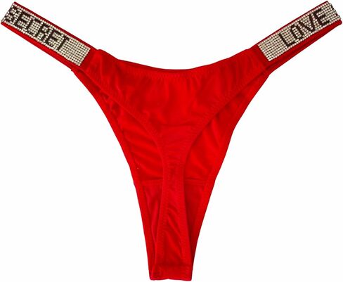 Sexy Thongs for Women,Lingerie with Low Rise and Rhinestones String,G String Stretch Panties Underwear 6 Packs in Kuwait
