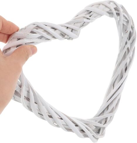 إكليل الروطان من جارنيك مقاس 7.87 بوصة على شكل قلب إكليل من الكرمة طوق العنب الطبيعي لعيد الحب إكليل الزفاف ديكور الروطان الحرفية الدائري للاحتفالات الموسمية والتعليق على الحائط الرومانسي in Kuwait