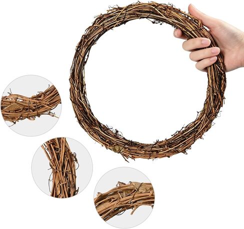 6 Pack Grapevine Wreaths,Vine Wreath Rings for DIY Crafts, Front Door & Holiday Home Decor(12 Inch) in Saudi Arabia