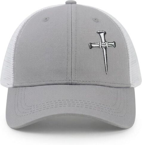 Christian Hats for Men Women Embroidered 3 Nails Cross Jesus Faith Religious Gifts for Husband in Saudi Arabia