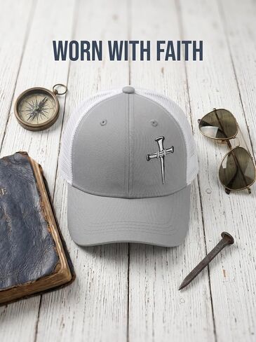 Christian Hats for Men Women Embroidered 3 Nails Cross Jesus Faith Religious Gifts for Husband in Saudi Arabia