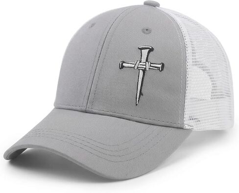 Christian Hats for Men Women Embroidered 3 Nails Cross Jesus Faith Religious Gifts for Husband in Saudi Arabia