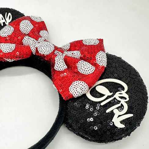 Birthday Mouse Ears Headband, Sequin Bow Headbands for Women Party Favors Cosplay Accessories in Kuwait