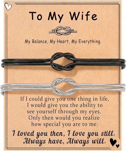 Love Knot Matching Bracelet for Couple, Unique Valentines Christmas Anniversary Birthday Gift for Him Her Boyfriend Girlfriend Wife Husband in Saudi Arabia