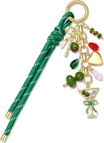 ANGLESJELL Olive Martini Bag Charm Keychain for Women Nylon Rope Dirty Martini Purse Charm Bag Accessories Gifts in Saudi Arabia