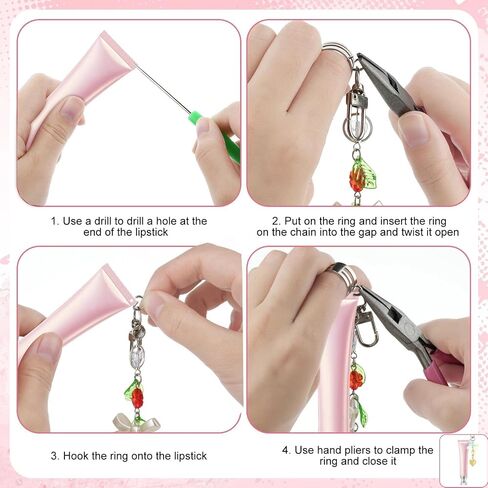 8PCS Lip Gloss Keychains Kit,Bulk Lip Balm Keychains with Exquisite Cute Charm Jewelry,Bow Cute Charm Strawberry Jewelry for Women Purse DIY Crafts Girls Key Purse Decor in Saudi Arabia