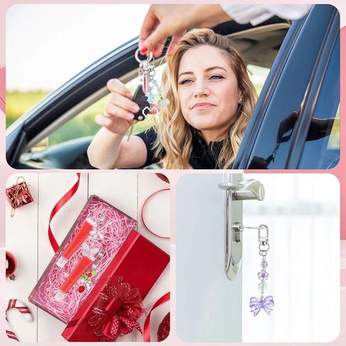 8PCS Lip Gloss Keychains Kit,Bulk Lip Balm Keychains with Exquisite Cute Charm Jewelry,Bow Cute Charm Strawberry Jewelry for Women Purse DIY Crafts Girls Key Purse Decor in Saudi Arabia