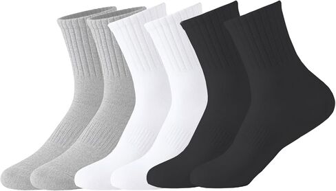 6 Pairs Women‘s Mini Crew Socks, Soft Above Ankle Sock, Classic Basic Socks for Women in Saudi Arabia