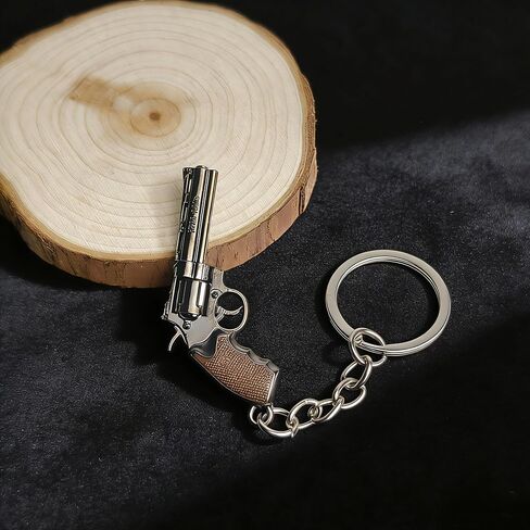 Mini Revolver Gun Keychain,Pistol Keychain For Man,Vintage Detailed Metal Keyring Charm for Men Women Motorcycle Backpack Purse Decor in Saudi Arabia