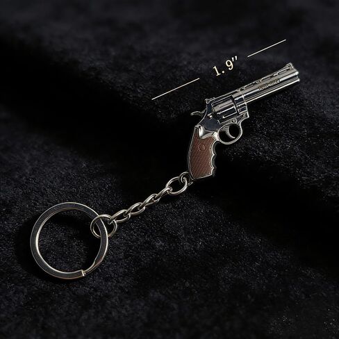 Mini Revolver Gun Keychain,Pistol Keychain For Man,Vintage Detailed Metal Keyring Charm for Men Women Motorcycle Backpack Purse Decor in Saudi Arabia