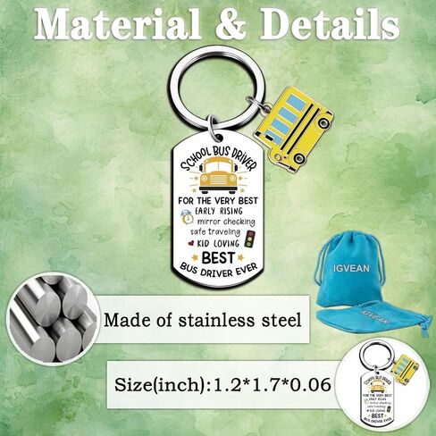 igvean Bus Driver Appreciation Gifts School Bus Driver Gifts Thank You Keychain Christmas Birthday Gift for Buses Drivers in Saudi Arabia