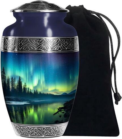 Northern Light Urn - large urns for human ashes adult male - Cremation Urns Adult - Cremation Urns For Adult Ashes Men - Funeral Cremation Urns For Ashes - Funeral Urns For Adult Ashes Women in Saudi Arabia