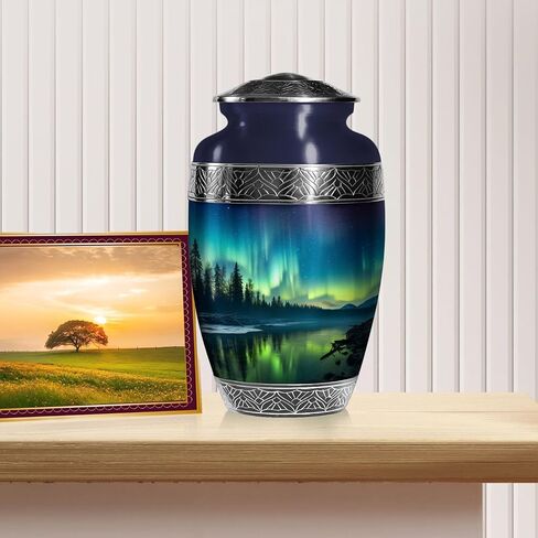 Northern Light Urn - large urns for human ashes adult male - Cremation Urns Adult - Cremation Urns For Adult Ashes Men - Funeral Cremation Urns For Ashes - Funeral Urns For Adult Ashes Women in Saudi Arabia