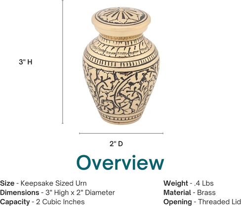 Leaves of Gold Keepsake Cremation Urn for Ashes, Brass, Gold Urn, Keepsake Sized Cremation Urn, 3 Inches High in Saudi Arabia