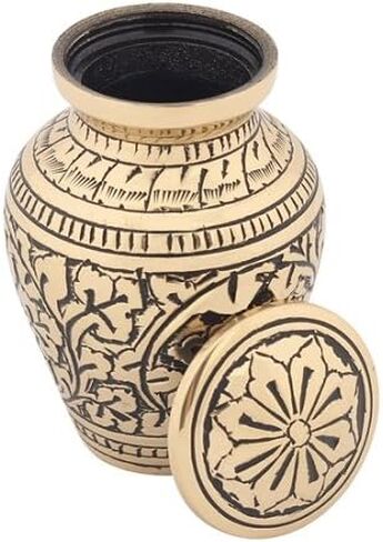 Leaves of Gold Keepsake Cremation Urn for Ashes, Brass, Gold Urn, Keepsake Sized Cremation Urn, 3 Inches High in Saudi Arabia