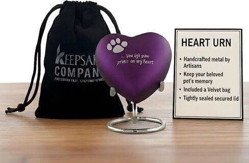 Purple Small/Mini Size Heart Keepsakes Urn for Pets/Cat's Ashes (3 Inches from Each Side) Medium Urn - Tiny Urns - Miniature Cremation Urn - Keepsake Urn - Funeral Urn - Small Pet Earn - ERN in Saudi Arabia