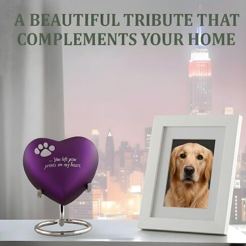 Purple Small/Mini Size Heart Keepsakes Urn for Pets/Cat's Ashes (3 Inches from Each Side) Medium Urn - Tiny Urns - Miniature Cremation Urn - Keepsake Urn - Funeral Urn - Small Pet Earn - ERN in Saudi Arabia