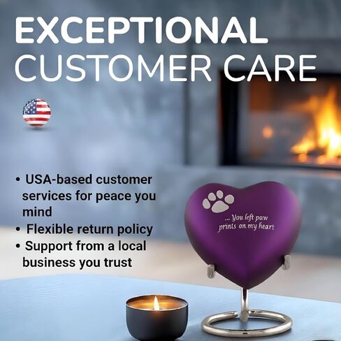 Purple Small/Mini Size Heart Keepsakes Urn for Pets/Cat's Ashes (3 Inches from Each Side) Medium Urn - Tiny Urns - Miniature Cremation Urn - Keepsake Urn - Funeral Urn - Small Pet Earn - ERN in Saudi Arabia