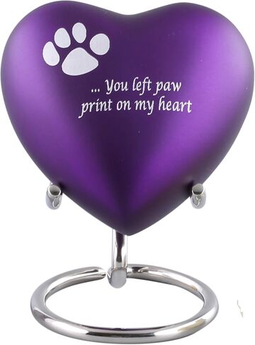 Purple Small/Mini Size Heart Keepsakes Urn for Pets/Cat's Ashes (3 Inches from Each Side) Medium Urn - Tiny Urns - Miniature Cremation Urn - Keepsake Urn - Funeral Urn - Small Pet Earn - ERN in Saudi Arabia