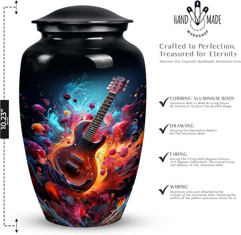 Guitar Urns for Ashes Adult Male - Mini Urn for Human Ashes - Large Urn for Human Ashes Adult Female - Cremation Urns for Women - Combo 1 Large 4 Keepsake in Saudi Arabia
