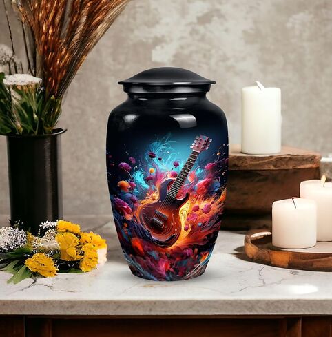 Guitar Urns for Ashes Adult Male - Mini Urn for Human Ashes - Large Urn for Human Ashes Adult Female - Cremation Urns for Women - Combo 1 Large 4 Keepsake in Saudi Arabia