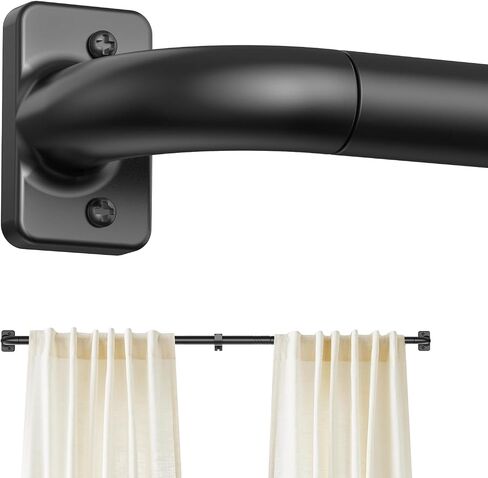 GXOACKJ Silver Curtain Rods for Windows 28 to 48, 1 inch Adjustable Heavy Duty Curtain Rods, Blackout Wrap Around for Bedroom, Kitchen and Outdoor Patio in Kuwait